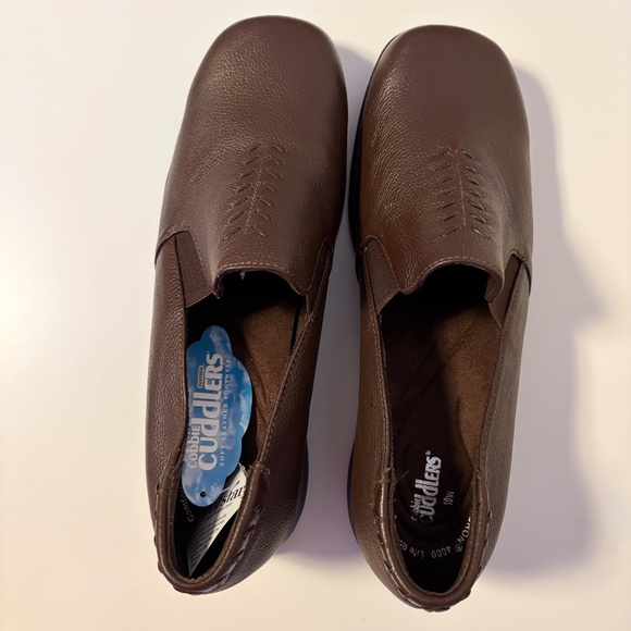 Cobbie Cuddlers Leather Slip On Clogs Moccasins Brown Womens Shoe Size 10 W NWT - Picture 3 of 4